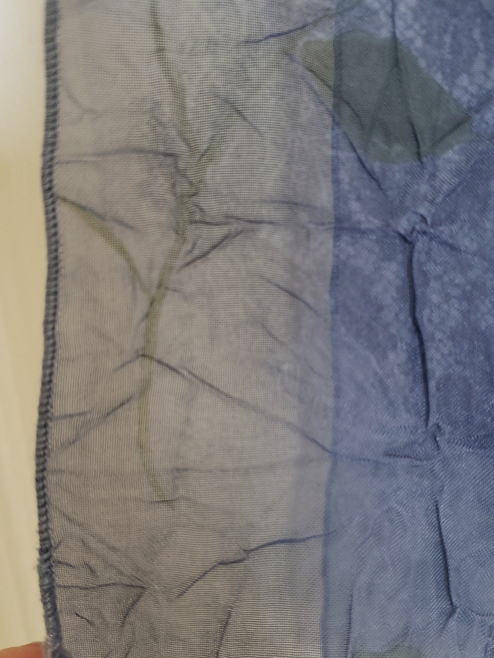 Blue Watercolor Floral Crinkle Chiffon Scarf Sheer Romantic Wrap 58x13 - Picture 10 of 10